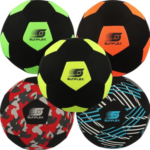Sunflex Neopren Fußball | Beach-Fußball zum Barfuß Spielen | weich und robust für Strand, Wiese und Wasser | für Jede Altersgruppe | Versch. Farben
