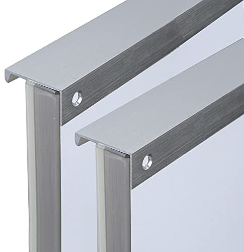 2 Stück unsichtbar Schrankgriffe Möbelgriff silber Versteckt SchubladenKnöpfe Modernes Türgriff Hinterschraubgriff für Schlafzimmer Küche Kleiderschrank Profilgriff (Länge 1000mm)