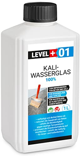 LEVEL PLUS 01 Kaliwasserglas 28-30 Unverdünnt 4 Liter Haftgrund Abdichtung | Holzimprägnierung Pur Wasserglas 100%, Beton Versiegelung Wetterfest
