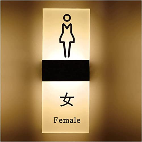 Insegna a LED per toilette, toilette, bagno, toilette, display per bagno, maschio, femmina, ragazzo, ragazza, toilette, segno a led(A)