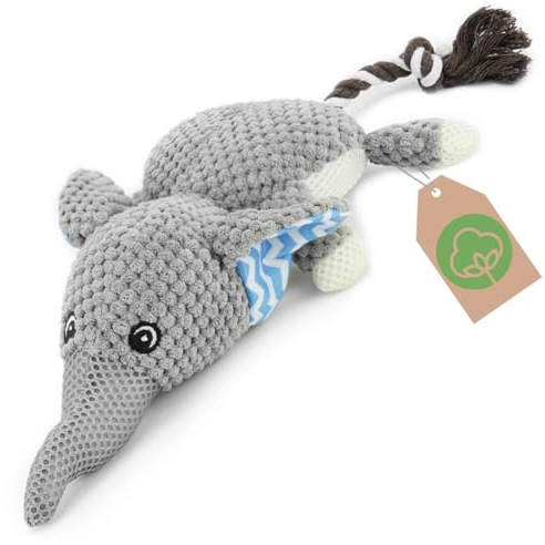 Abby&Ivy Welpenspielzeug – Quietschendes Spielzeug für Hunde aus natürlicher Baumwolle (39cm) – Hundespielzeug plüschtier für kleine Hunde - Maschinenwaschbares Hunde Spielzeug