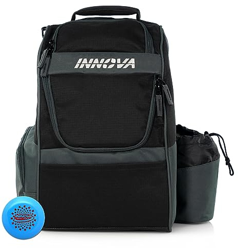 Innova Disc Golf Innova Adventure Pack Rucksack 2023 - fasst 25 Discs - inklusive Innova Mini, Discgolftasche (Grau)