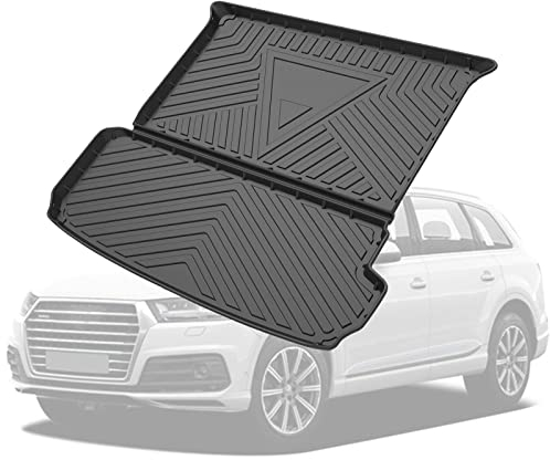 OSEVIO Kofferraumwanne Aus Gummi für Audi Q7 2015-2023, Passgenaue wasserdichte Kofferraum Schutzmatte Antirutsch Mit Hohen Rand Auto Kofferraummatte