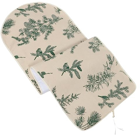 CAXUSD Housse Pour Planche à Repasser En Toile De Coton Vert, Coussin De Protection Anti-taches, Résistante à La Chaleur, Couverture Antidérapante Pour Repassage Domestique