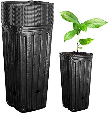 Gavigain 20Pcs 7.8in hoch Baum Topf, wiederverwendbare Kunststoff Start Töpfe tief Kunststoff Blumentöpfe hoch Pl Topf Bonsai Halter Sukkulenten Pl er mit Drainage Löcher für Garten Pl s Blumen (20PCS