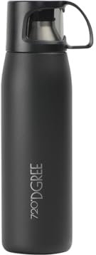 720°DGREE Thermoskanne mit Becher 1l “Follow” - 3 Größen, Klick-Verschluss, 12h Heiß, 24h Kalt, Auslaufsicher, BPA-Frei - Edelstahl Thermosflasche, Isolierflasche - Perfekt für Kaffee, Tee To Go