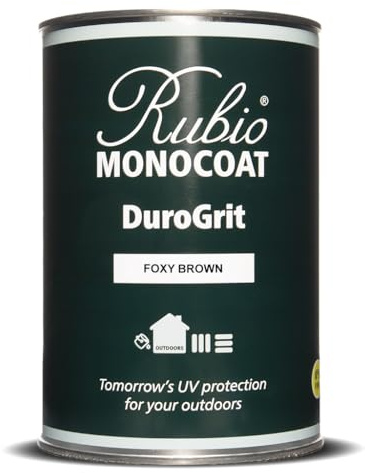 Rubio Monocoat DuroGrit Outdoor Wood Oil, Stain & Sealer - Foxy Brown | 1 Layer, UV Protection for Deck, Fence & Furniture | 1L