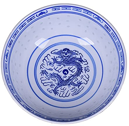 Bol en céramique, bols de nouilles ramen en céramique, dessert rétro chinois en porcelaine bleue et blanche, soupe, céréales, riz, udon, bol de nouilles asiatiques, 8 pouces, 2 pièces ( Color : 7in ,