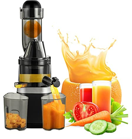 JINZBO Estrattore di Succo di Frutta e Verdura Elettrico a Coclea 45 Giri/min, Spremiagrumi Professionale a Masticazione Lenta, Estratto di Succo ad Alta Resa per Verdure da Frutta