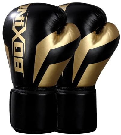 Guantes Box Boxhandschuhe für Herren und Damen, belüftete Handfläche, echtes Leder, schwer, verstellbare Riemen, Boxhandschuhe für Boxen, MMA, Muay Thai, Kickboxen