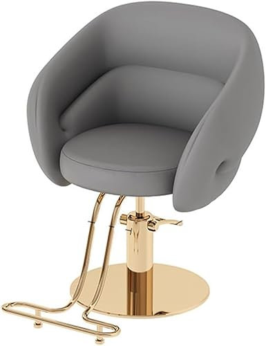 FDSGEEE Professioneller Friseurstuhl Mit 360° Drehung Und Hydraulischer Pumpe, Barberstuhl Höhenverstellbar, Kapazität 150 Kg Frisörstuhl Für SPA Schönheit(Size:goldene Füße,Color:C)