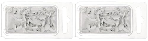 Rayher Brads Rund, 4 mm + 8 mm ø gemischt, Farbe weiß, Blisterbox 75 Stück, Mini-Brads für Scrapbooking und zum Basteln, Musterklammern, Spreizklammern, 7871602 (Packung mit 2)