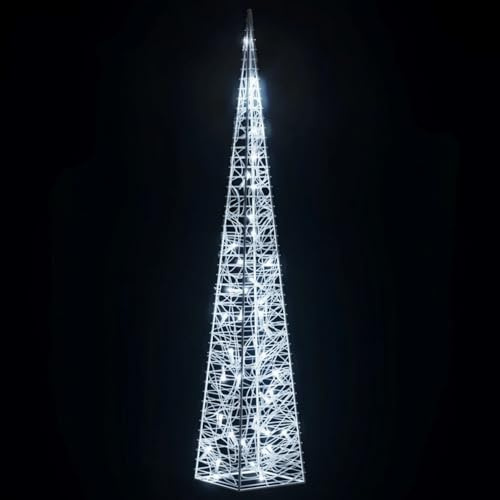 Tidyard Pyramide lumineuse LED - Décoration de Noël - Éclairage pour intérieur et extérieur - Blanc froid - 90 cm