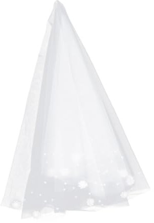 VALICLUD Hochzeits Schleier Für Bräute Elegante Leichte Braut Haarschmuck Mit Blumen Perlen Und Tüll Für Hochzeit Bachelorette Cosplay Und Fotoshootings Weiß