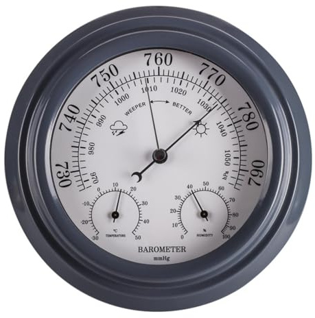 Barometer Thermometer Hygrometer,7.9/202 mm Barometer Weather Station,3 in 1 Multifunctional Weather Barometer,Barometric Pressure Gauge,for Home and Office Indoor and Outdoor Use