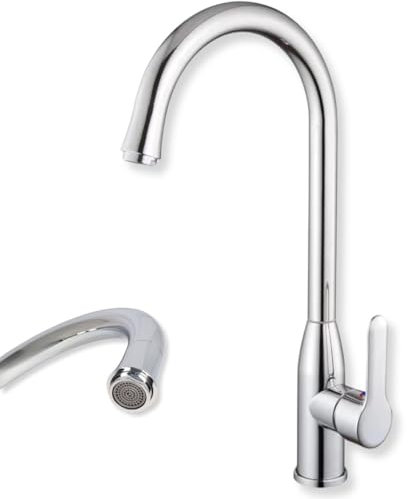 GOLDMAN SERVICE | Rubinetto Cucina Inox Girevole 360°, Miscelatore Alta Pressione per Acqua Calda e Fredda, Design Moderno, Fontana Lavello Cucina, Rubinetto Resistente e Funzionale.