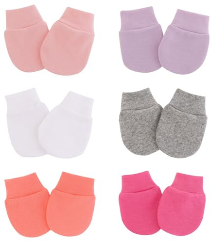 6 Pairs Baby Mittens No Scratch Mittens Infant Soft Gloves Mittens for 0-6 Months Boys Girls