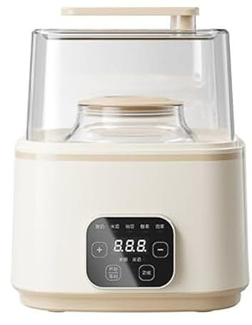 DECAKE Yogurtera con Pantalla LCD, máquina automática para Hacer Yogur, yogurera eléctrica con Doble Revestimiento de Vidrio de 2L y 1L, fácil Limpieza y operación Sencilla