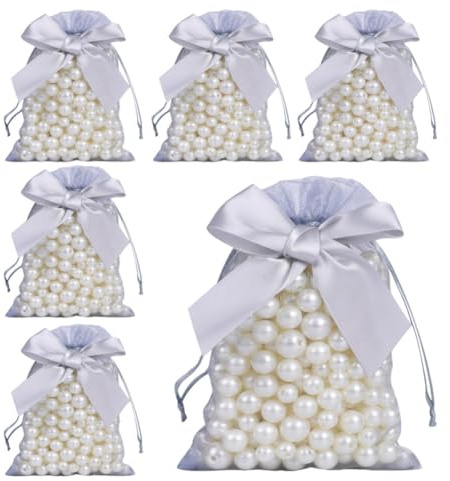 TMTGTS Organzasäckchen 13 * 18CM 12 Stück Organzabeutel mit Schleife Geschenkbeutel Schmuckbeutel Hochzeit Säckchen Bonbonsbeutel Geschenktüten Geschenkverpackung geschenksäckchen Organza Taschen