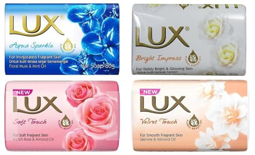 Lux Seifen Mix – Bright Impress | Aqua Sparkle | Soft Touch | Velvet Touch – 4 Stück à 80g