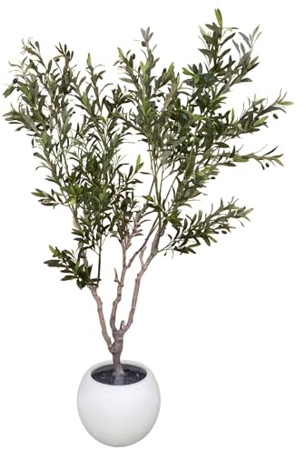 Leaf Design UK - Maceta Decorativa Artificial, 200 cm XL, Olivo, 200 cm