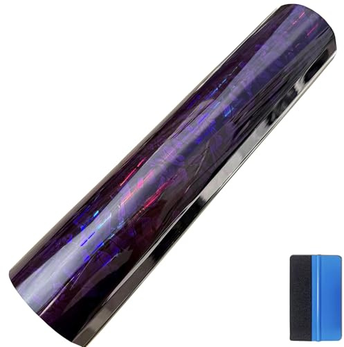 NewL Film Vinyle Auto Fibre Carbone Forgée Violet Caméléon 30x150cm