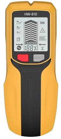 Rilevatore Tubi e Cavi Elettrici, Rilevatore di montanti intelligente 6 in 1, scanner da parete ad alta precisione(Yellow)