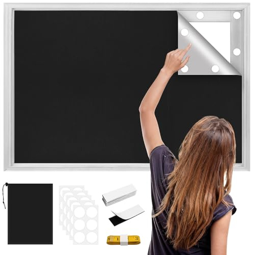 Blackout Blind 100％, 145×200cm Portable Blackout Blinds Stick on, Cutting any Size Shape, Strong Adhesive and Klettverschluss, Blackout Window Film for Bedrooms, Dormitories, Attics and Travel