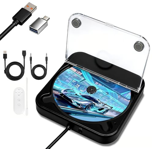 Canareen Bärbar CD-Spelare för Bil Stereo & Bärbar Dator & Smart TV, Black