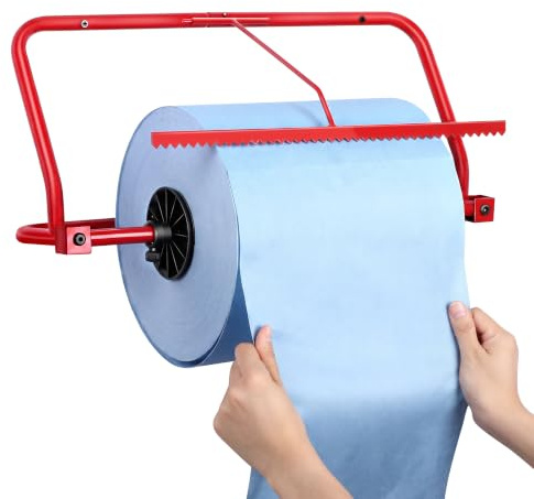 Enhon Soporte para Rollos de Papel de Taller, metálico para Rollos de Papel de hasta 38 cm de Ancho, de Taller para Bricolaje, Manualidades, Trabajos manuales y Limpieza. Rollo de Papel no Incluido.