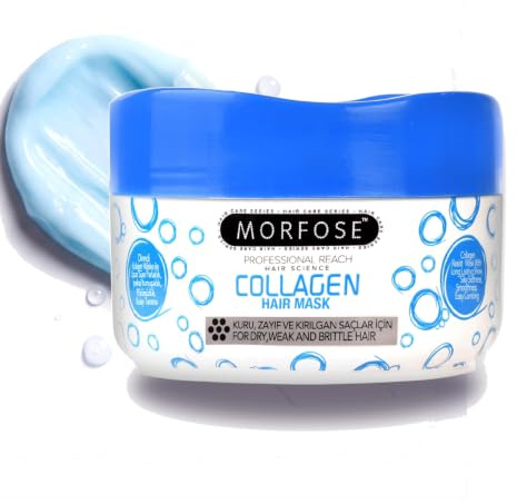 Morfose Collagen Haarmaske 500ml – Intensivpflege für trockenes & brüchiges Haar – Mit Kollagen für Glanz, Geschmeidigkeit & Elastizität – Reduziert Haarbruch & Haarausfall