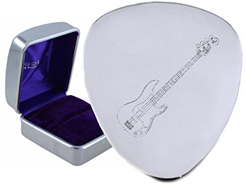 Bass Stahl-Gitarre Plektrum – optional Text Gravur auf Karton