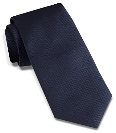 David Donahue Men's Twill Weave Italian Silk Neck Tie, Midnight Blue (NT6962-413)