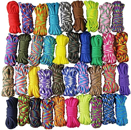 10er x 10ft Paracord Set Seile Schnüre DIY Handgemachte Webart für Armband Schlüsselanhänger Anhänger (Wähle Farbe)