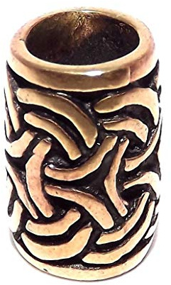 Viking beard bead, dreadlocks pearl (Solid Bronze) with Celtic knot, 5mm inner diameter