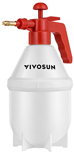 VIVOSUN Spruzzatore a Pressione con Ugello Regolabile in Ottone da 1,5 l, Spruzzatore a Pompa Spruzzatore da Giardino per Prato, Piante e Pulizia, Rosso