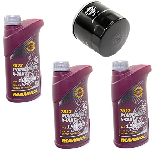 Motoröl Set 15W50 3 Liter + Ölfilter SM134 für Trium ph