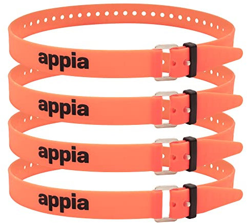 Appia Straps - Spanngurte 65cm Orange (4er Pack) inkl. Strap-Keeper für Fahrrad, Ski, Bikepacking, Camping, Heimwerken aus TPU mit rostfreier Aluminium-Schnalle