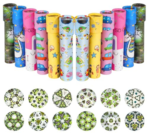 AUAUY Grande Caleidoscopio di Carta Classica, Caleidoscopi Gioco Educativo, 12pz Caleidoscopio Magico, Giocattolo per Feste per Bambini, Regali di Compleanno di Natale per Bambini - Random Color