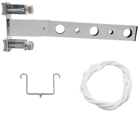 ONEBO 1 Wäscheständer Klappbar, Silberfarben, Aus Edelstahl, Kleiderstange Wandmontage, Verstellbar, Klapphaken, Geeignet für Balkone, Hotels Und Andere Vielfältige Anwendungsfälle