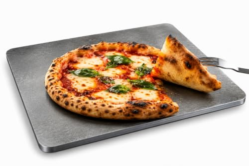 Moser-M 38x33 cm Grau Legierter Stahl Pizzastahl Backstahl 8mm für Pizza und Brot