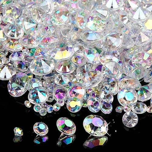 Mbsomnus 5000 Stück Diamanten Deko, Dekosteine Durchsichtig Streudeko Diamanten Hochzeit Acryl Deko Kristalle Streudeko Glitzer Brillanten Steine Deko für Geburtstag Party Vase Füller(3/6/8/10mm)