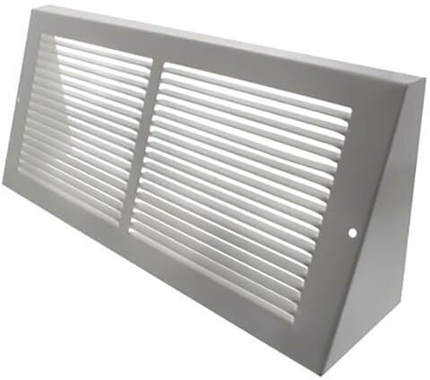 Metal Magery 14 x 6 Baseboard Register Vent White 14 x 6 Heavy Duty Steel Grille Triangular Air Vent Covers (Outside Dimensions 15-3/4 x 6-5/8)