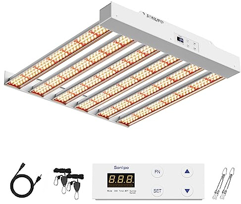 Lampe de croissance LED SPF2000 PRO 200 W, couverture de 3 x 3 pieds avec variateur d'intensité pour végétation et floraison, lampes de croissance à spectre complet pour plantes d'intérieur, semis, fl