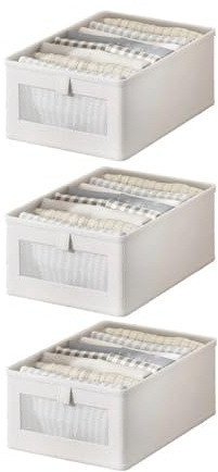 Organizador armario para ropa, de tela, 3 Piezas Cajas de Almacenamiento Plegable, Cajas Almacenaje Ropa, Cajas organizadoras, Organizador Cajones, Organizador ropa, organizador de armario, 41x28x17cm