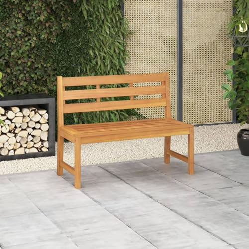 JUDYY Gartenbank, Outer Banks, Parkbank, Garten Bank Für Draussen, Garten Sitzbank, Friesenbank, Gartenmöbel, 114 cm Massivholz Teak
