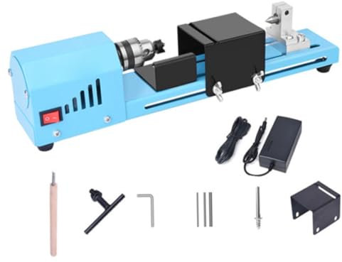 Mini tornio in legno Mini Macchina da tornio da 150 W Polisciatore DC 12-24V Torchi da banco per la produzione a mano fai-da-te