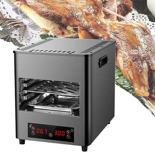 1700W 800℃ Gourmet Steak Grill - Qualità Da Steakhouse, Tempo E Temperatura Controllabili, Grill Elettrico Per Bistecche Da Interno, Forno Tostapane In Acciaio Inossidabile Con Grill, Vassoio E Clip,A