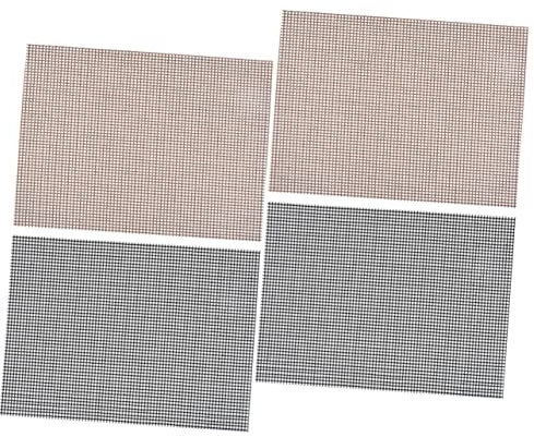 BAZEITFLOW Tapetes para Barbacoa De Malla Antiadherentes Resistentes Al Calor para Exteriores 4 Piezas (Negro y Marrón) Reutilizables para Parrilla y Horno Aptos para Asar