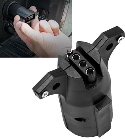 Diamall 1 enchufe adaptador de remolque de coche, 12 V, hoja circular plana, adaptador de enchufe de cableado de remolque de 7 pines a 4 pines, reemplazo de conexión de enchufe directo, universal para